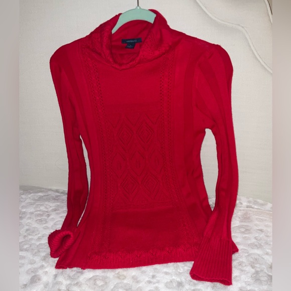 VALENTINES RUBY RED turtle neck sweater WESTBOND size Small blouse festive - Picture 2 of 8